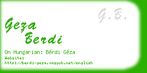geza berdi business card