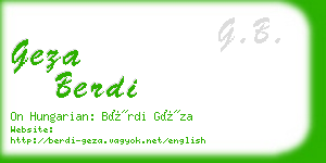 geza berdi business card